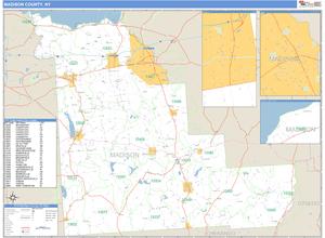 Madison County, New York Zip Code Wall Map