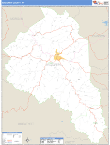 Magoffin County, Kentucky Zip Code Wall Map