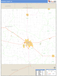 Mahaska County, Iowa Zip Code Wall Map