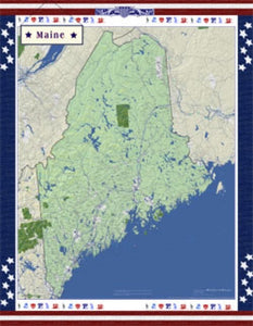 Maine Americana Wall Map