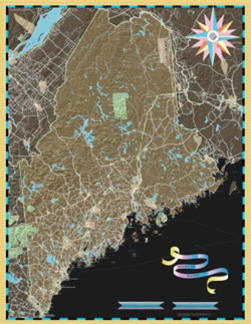 Maine Deco Wall Map Maps.com