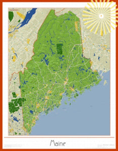Maine Soleil Wall Map