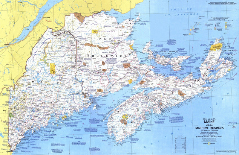 Maine, with the Maritime Provinces 1975 Map Maps.com