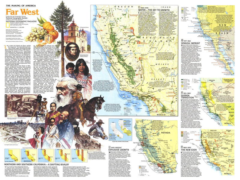 Making Of America, Far West Map 1984 Side 2 Maps.com
