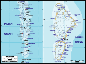 Maldives Political Wall Map
