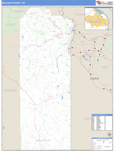 Malheur County, Oregon Zip Code Wall Map