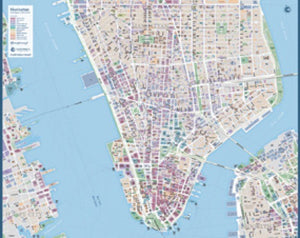Manhattan New York Wall Map