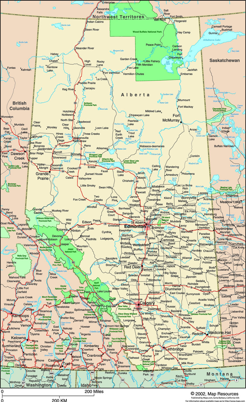 Alberta Canada Political Wall Map Maps.com