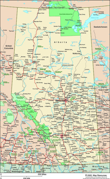 Alberta Canada Political Wall Map Maps.com