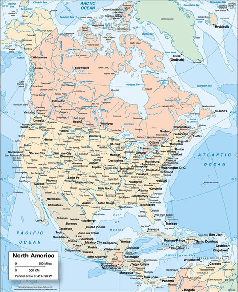 North America Reference Wall Map Maps.com