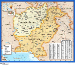 Afghanistan and Pakistan Atlas Wall Map
