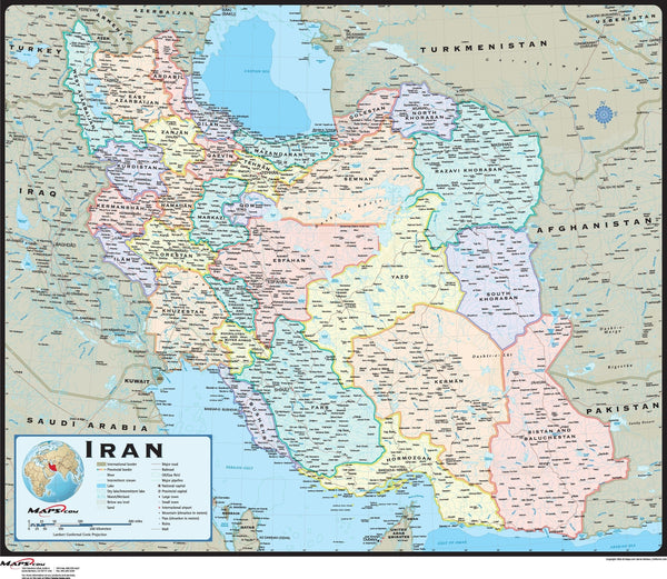 Iran Wall Map Maps.com