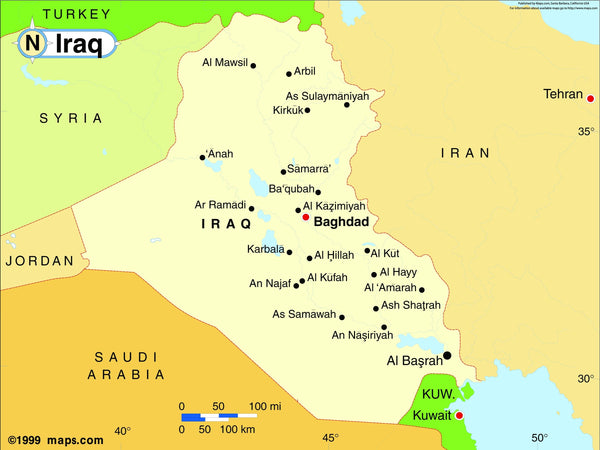 Iraq Base Wall Map Maps.com