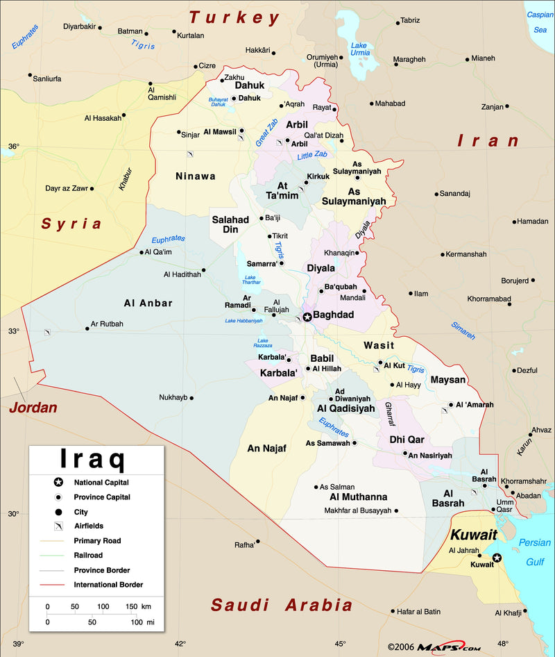 Iraq Wall Map Maps.com