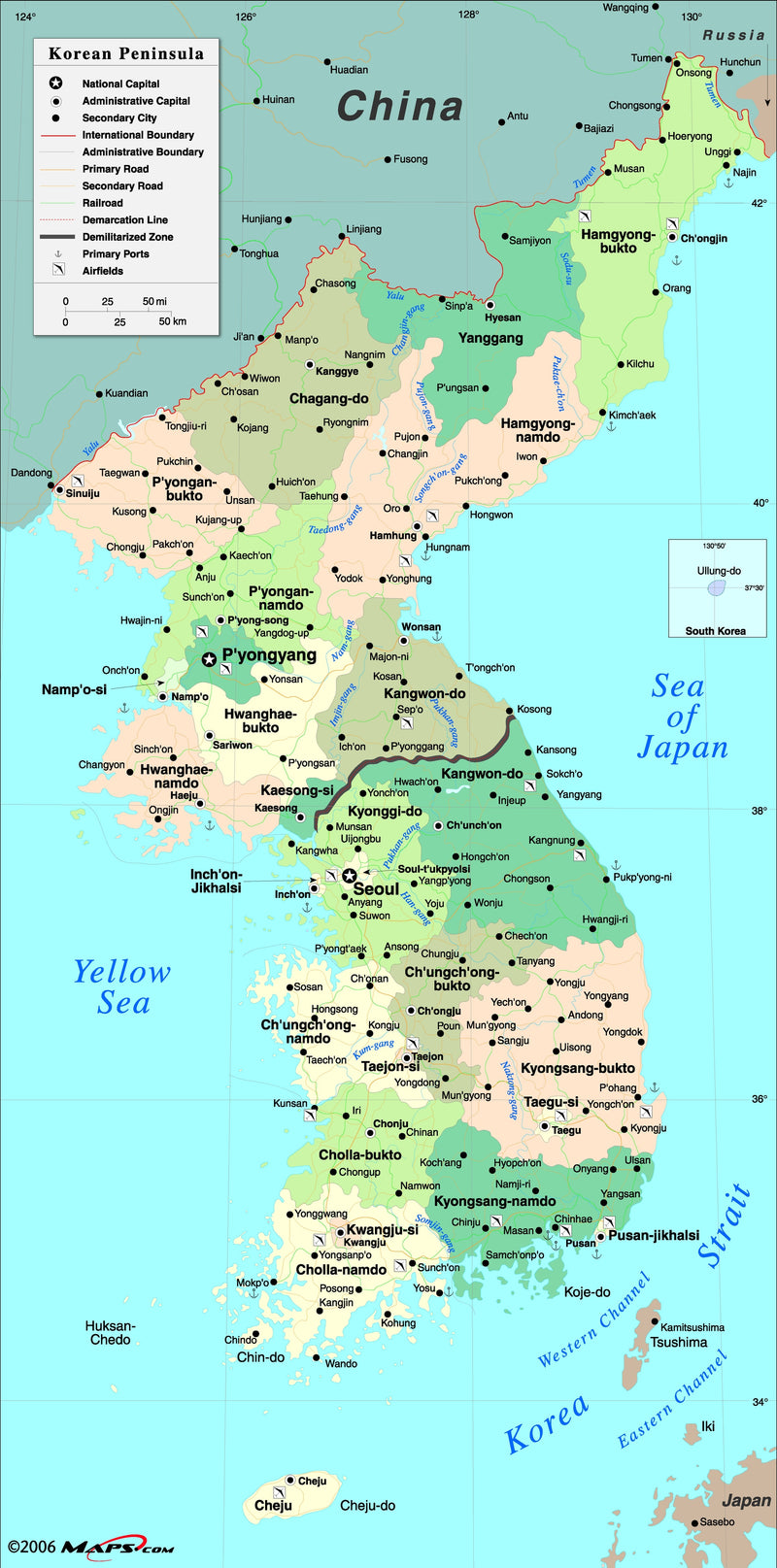 Korean Peninsula Wall Map Maps.com