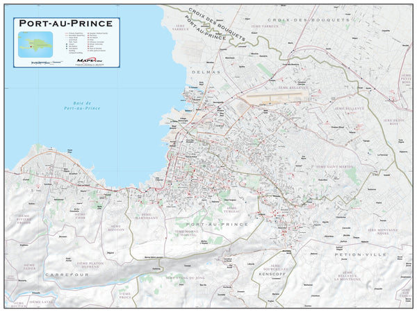 Port-au-Prince, Haiti Wall Map Maps.com