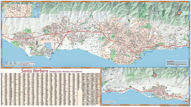 Santa Barbara, California Wall Map Maps.com