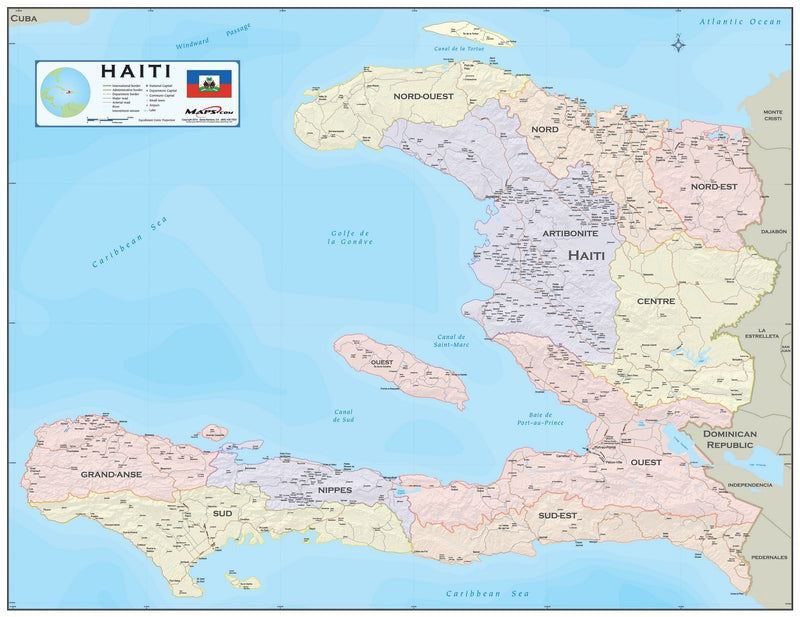 Haiti Wall Map Maps.com
