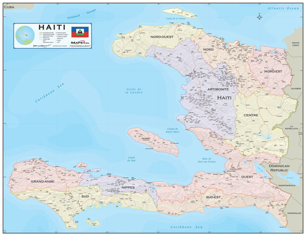 Haiti Wall Map Maps.com