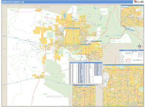 Maricopa County, Arizona Zip Code Wall Map