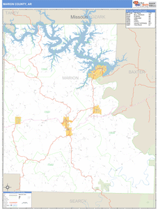 Marion County, Arkansas Zip Code Wall Map