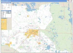 Marion County, Florida Zip Code Wall Map