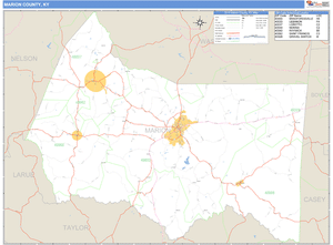 Marion County, Kentucky Zip Code Wall Map
