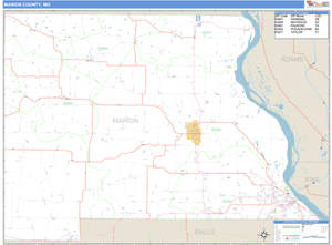 Marion County, Missouri Zip Code Wall Map