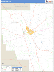 Marion County, Mississippi Zip Code Wall Map