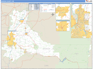 Marion County, Oregon Zip Code Wall Map