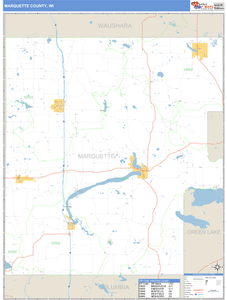 Marquette County, Wisconsin Zip Code Wall Map