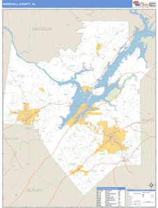Marshall County, Alabama Zip Code Wall Map