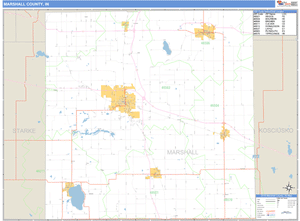 Marshall County, Indiana Zip Code Wall Map