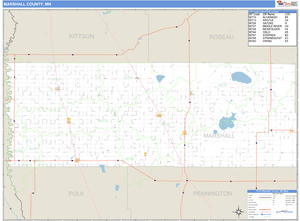Marshall County, Minnesota Zip Code Wall Map