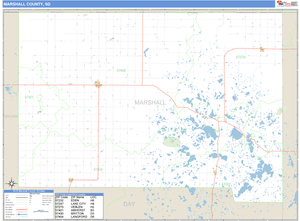 Marshall County, South Dakota Zip Code Wall Map