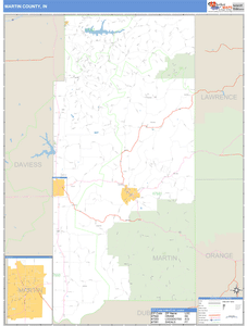 Martin County, Indiana Zip Code Wall Map