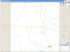 Martin County, Texas Zip Code Wall Map
