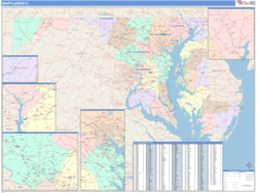 Maryland Business Wall Map Market Maps (IDI)