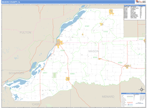 Mason County, Illinois Zip Code Wall Map