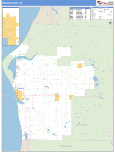 Mason County, Michigan Zip Code Wall Map