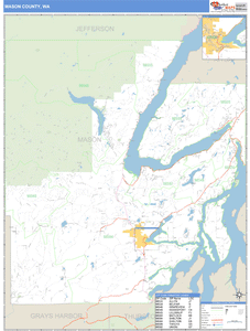 Mason County, Washington Zip Code Wall Map