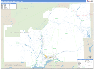 Matanuska Susitna County, Alaska Zip Code Wall Map