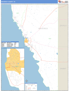 Maverick County, Texas Zip Code Wall Map