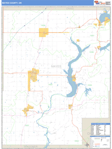 Mayes County, Oklahoma Zip Code Wall Map