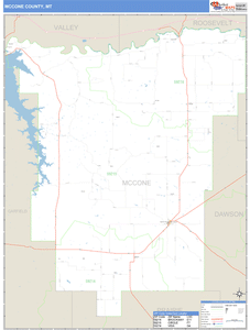 McCone County, Montana Zip Code Wall Map