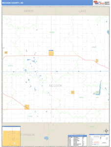 McCook County, South Dakota Zip Code Wall Map