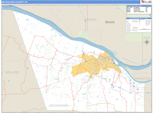 McCracken County, Kentucky Zip Code Wall Map