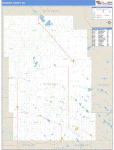 McHenry County, North Dakota Zip Code Wall Map