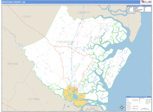 McIntosh County, Georgia Zip Code Wall Map