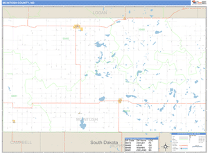 McIntosh County, North Dakota Zip Code Wall Map
